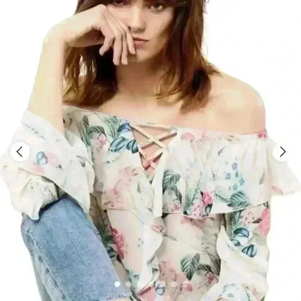 Parker Erin Floral Print Silk Blouse Size S